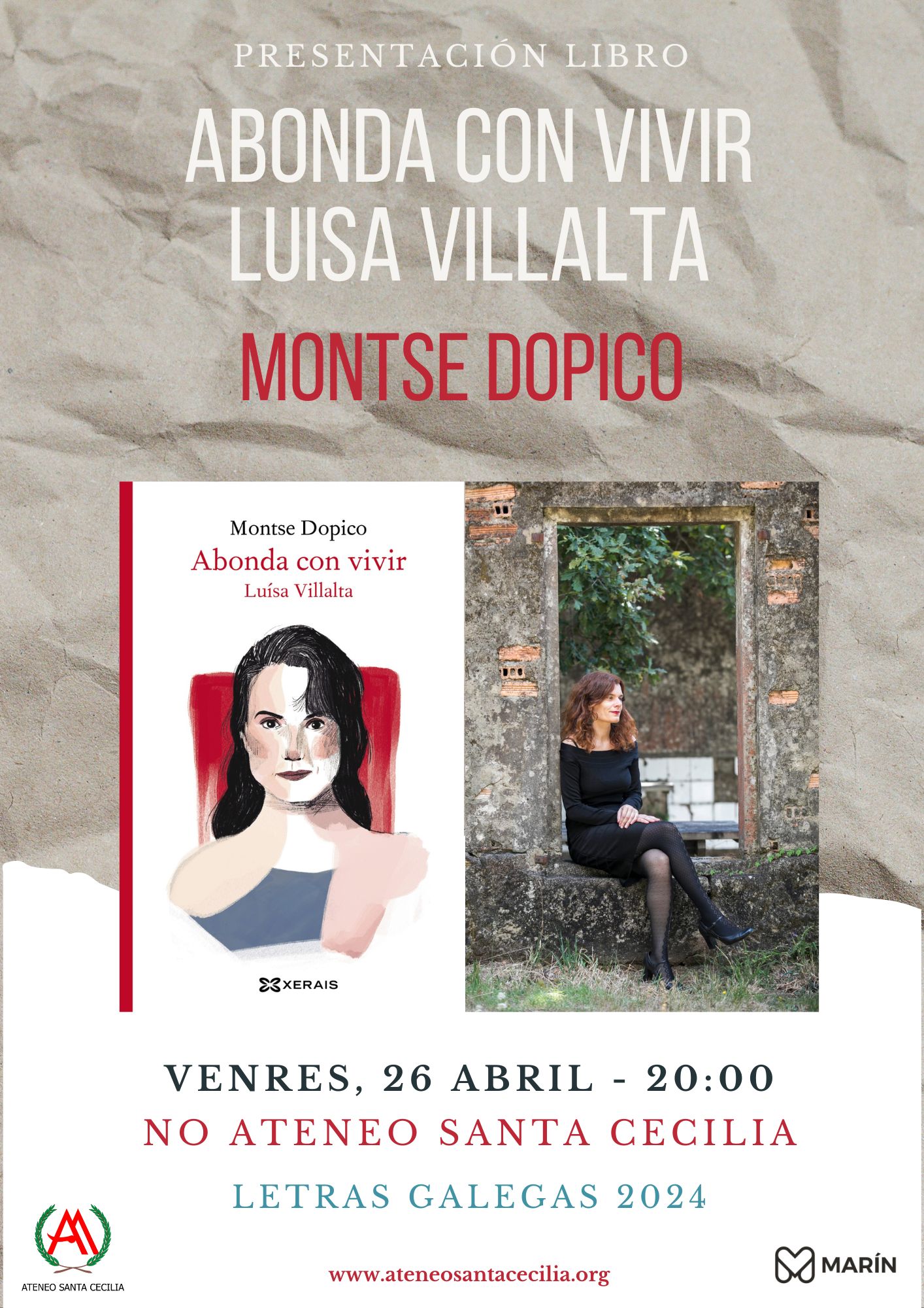 Presentación do libro "Abonda con vivir. Luisa Villalta" de Montse Dopico