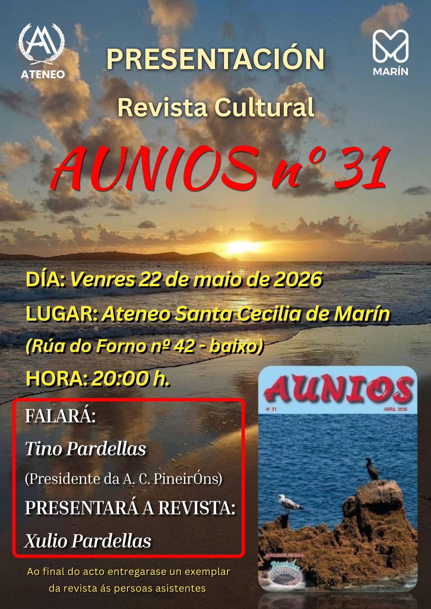Presentación da Revista Cultural AUNIOS nº31