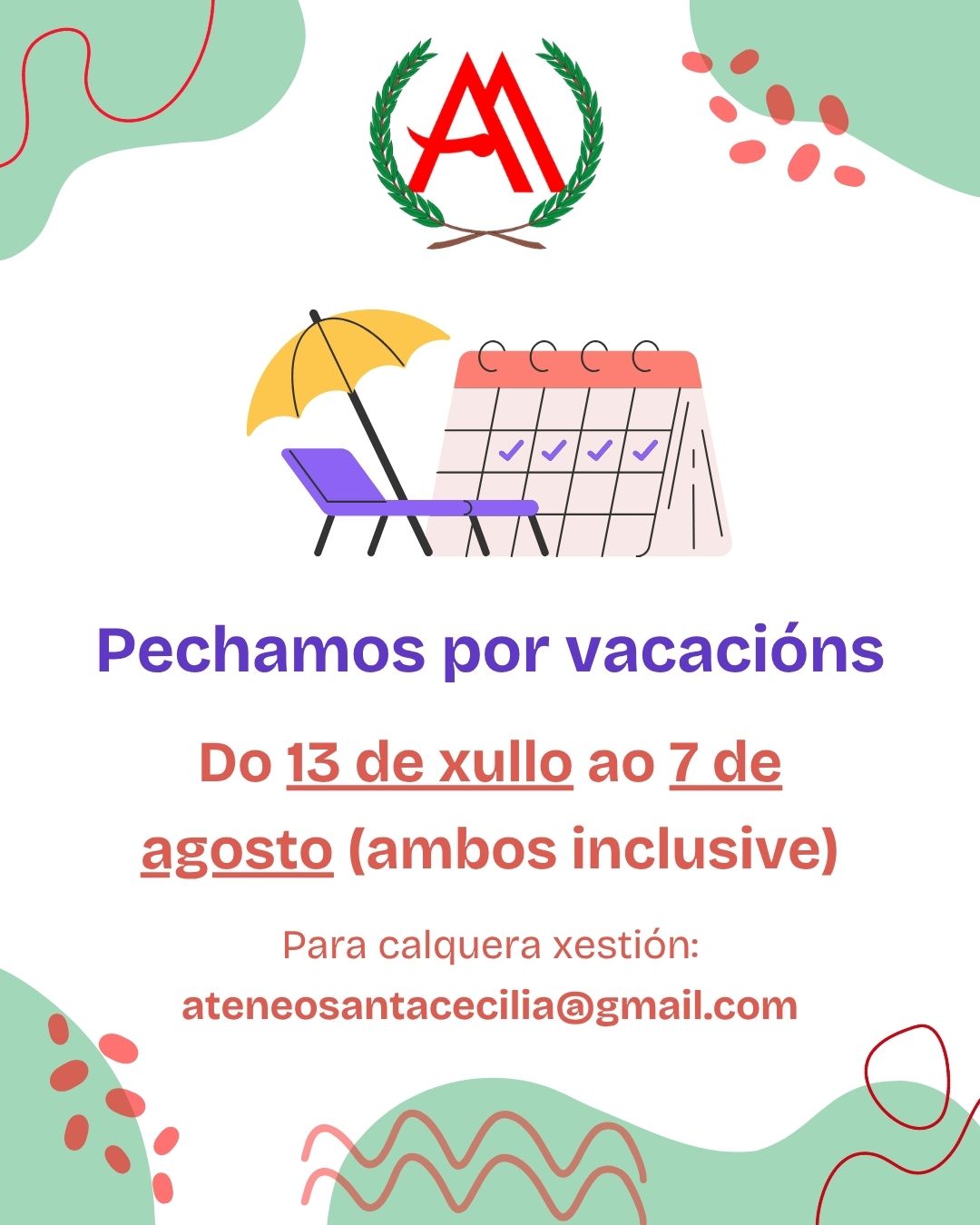 Pechamos por vacacións